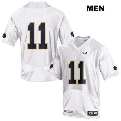 Notre Dame Fighting Irish Men's Alohi Gilman #11 White Under Armour No Name Authentic Stitched College NCAA Football Jersey WEI4399AT